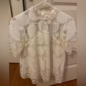 HD in Paris White Lace Blouse